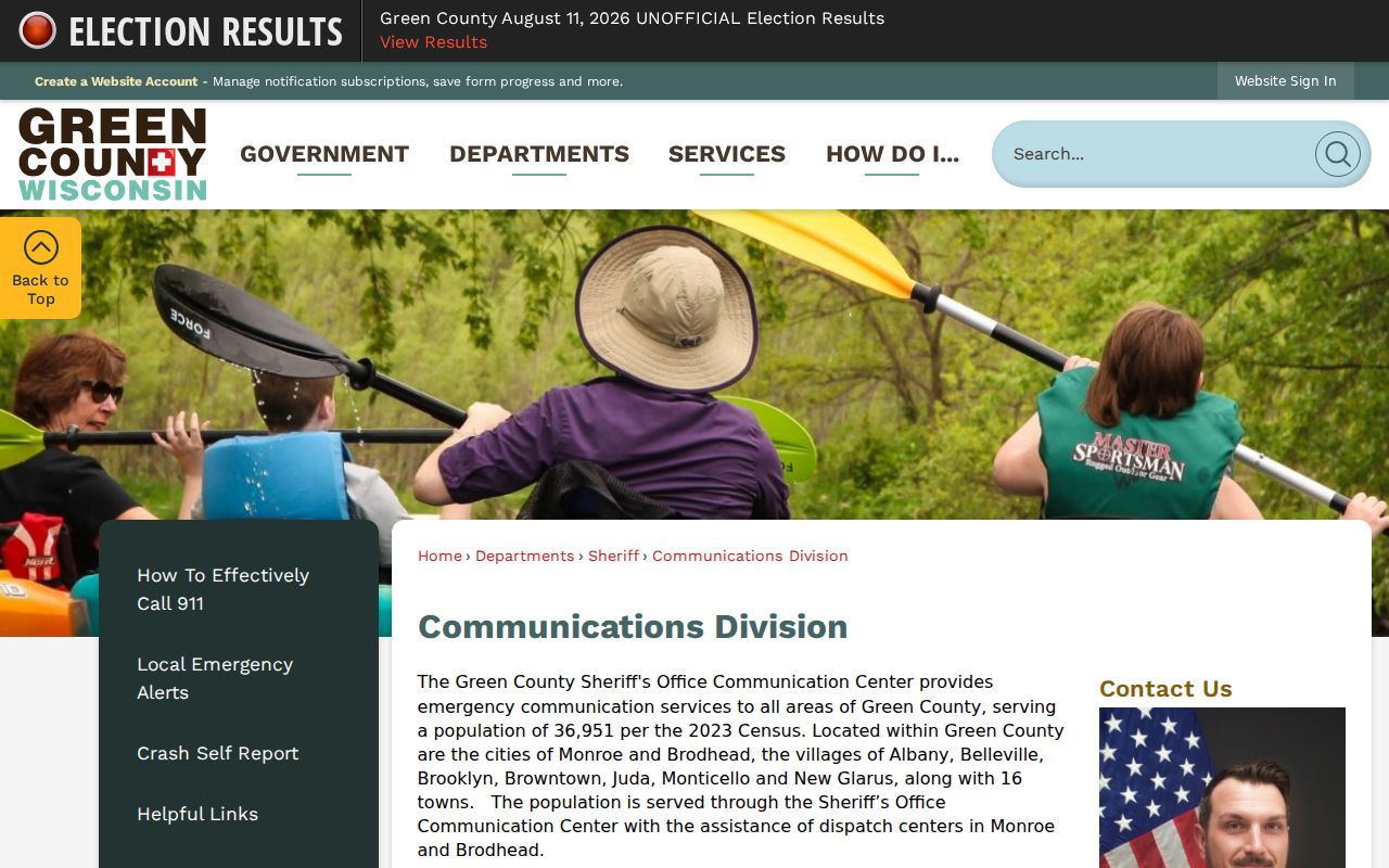 Green County arrest records communications and dispatch source
