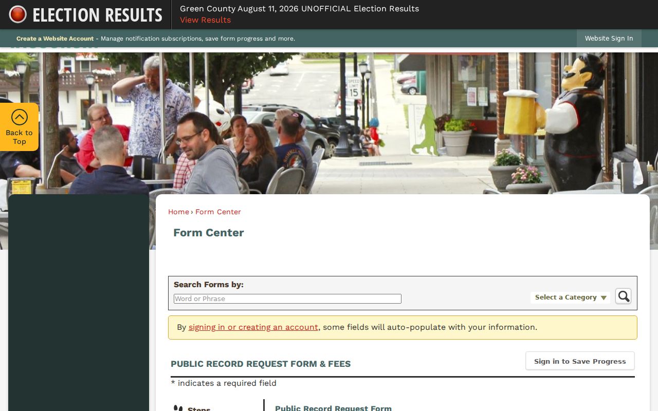 Green County arrest search through the sheriff online records form