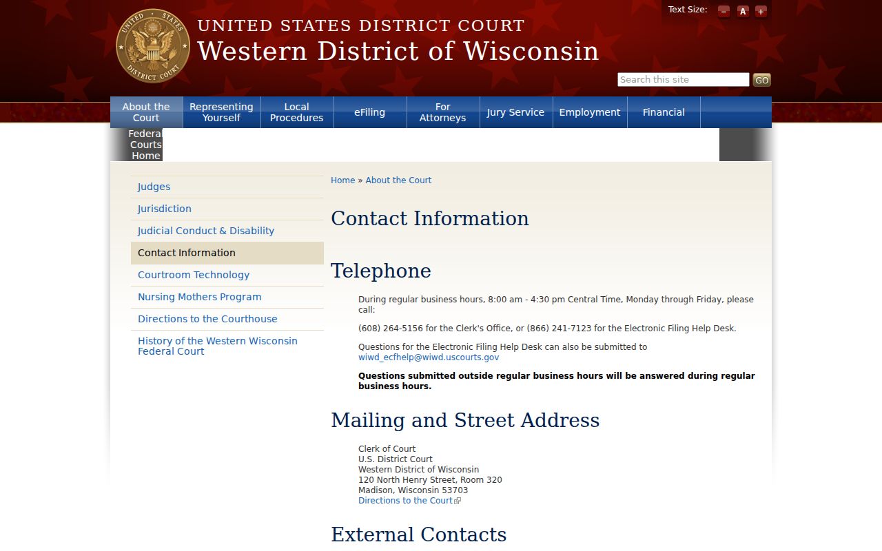 Western District courthouse contacts for Green County federal criminal records