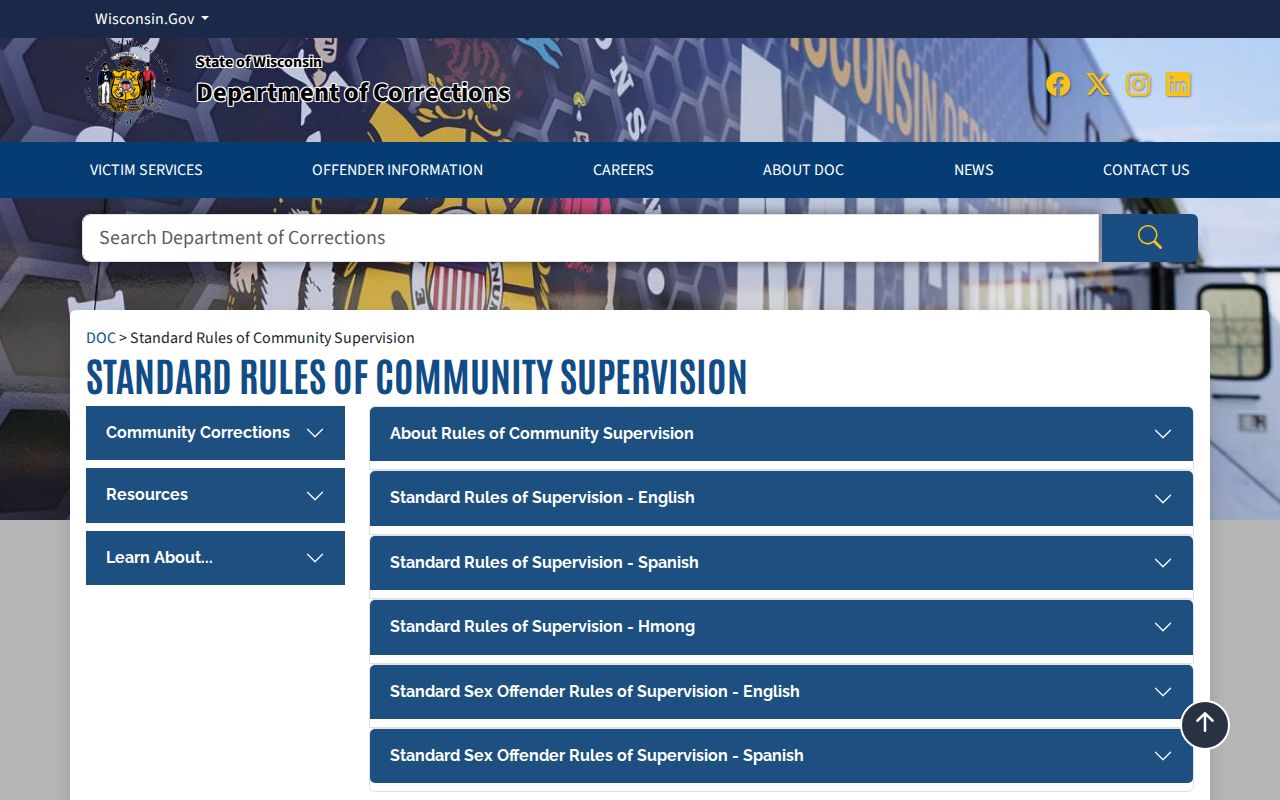 Wisconsin DOC supervision rules for Green County criminal records