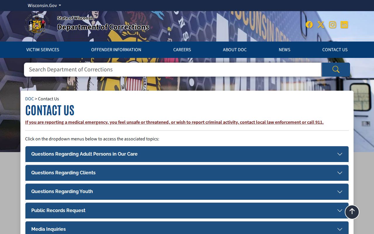 Wisconsin DOC Safe Tip contacts for Green County registry concerns